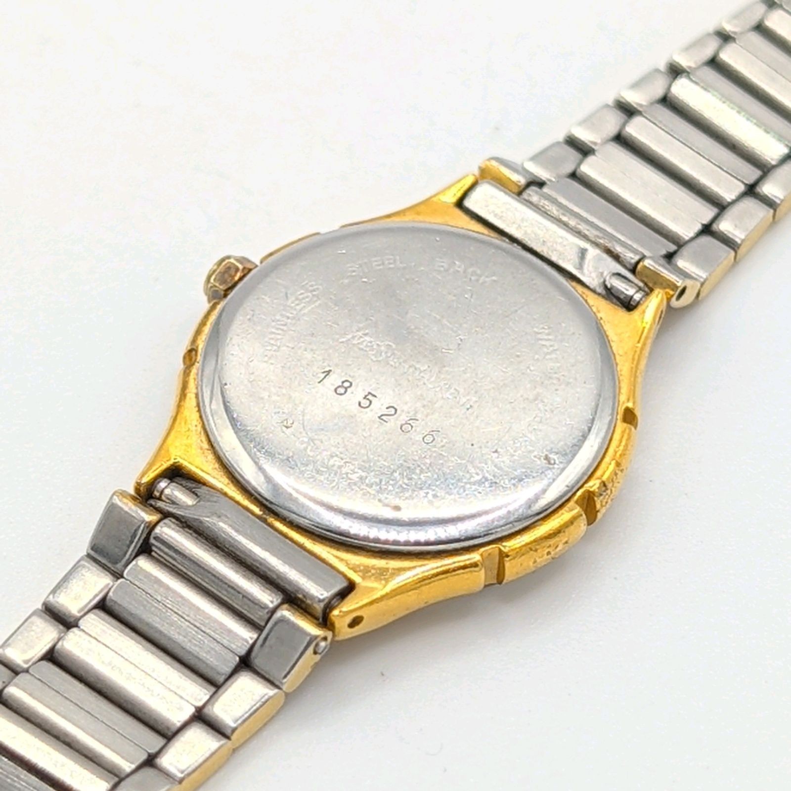 Yves Saint Laurent YSL Vintage Quartz Watch Two Tone Date Japan Gold & Silver