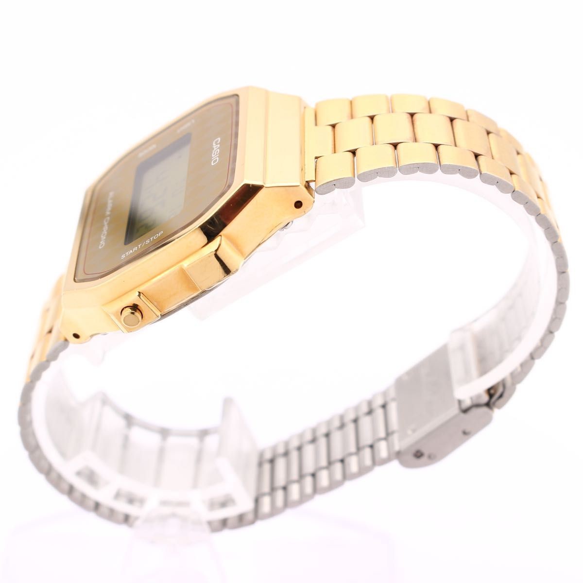 CASIO A168 Men’s Digital Watch Gold Argyle Pattern Retro Overseas Model Quartz C