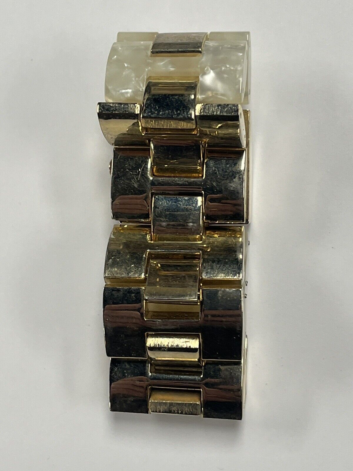 Gruen II 2 Plastic Resin Band Metal Gold Plated Quartz Ladies Watch