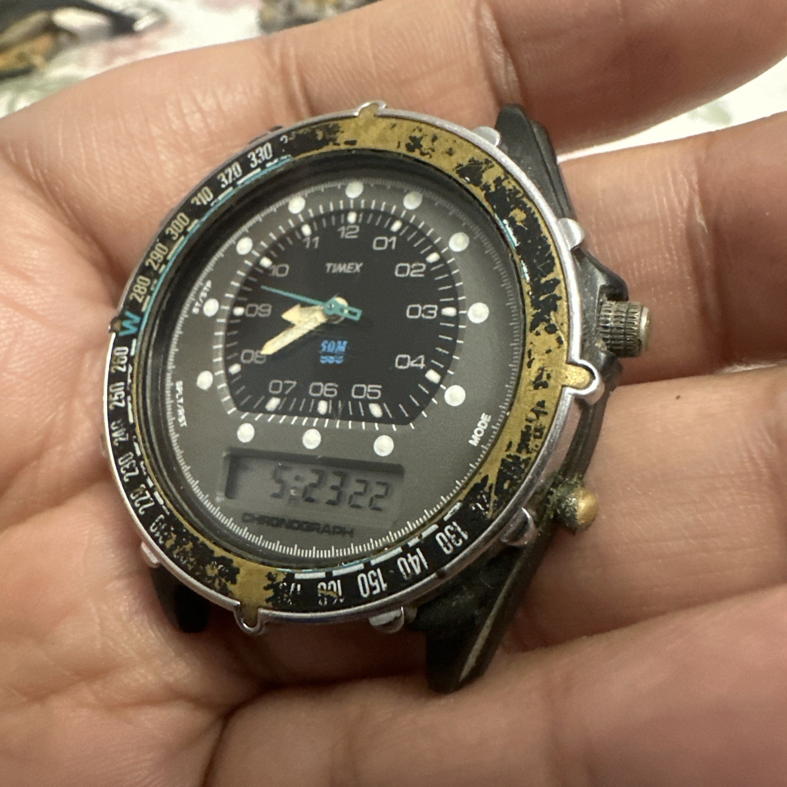 Works Timex B29 CHRONOGRAPH Aviation Mens Watch 38mm Rare- Need Buttons Cleanup