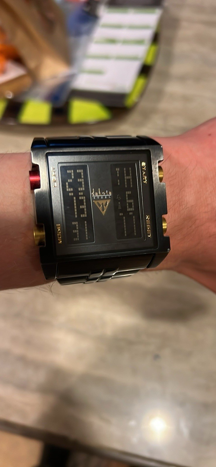 Dakota steel square watch