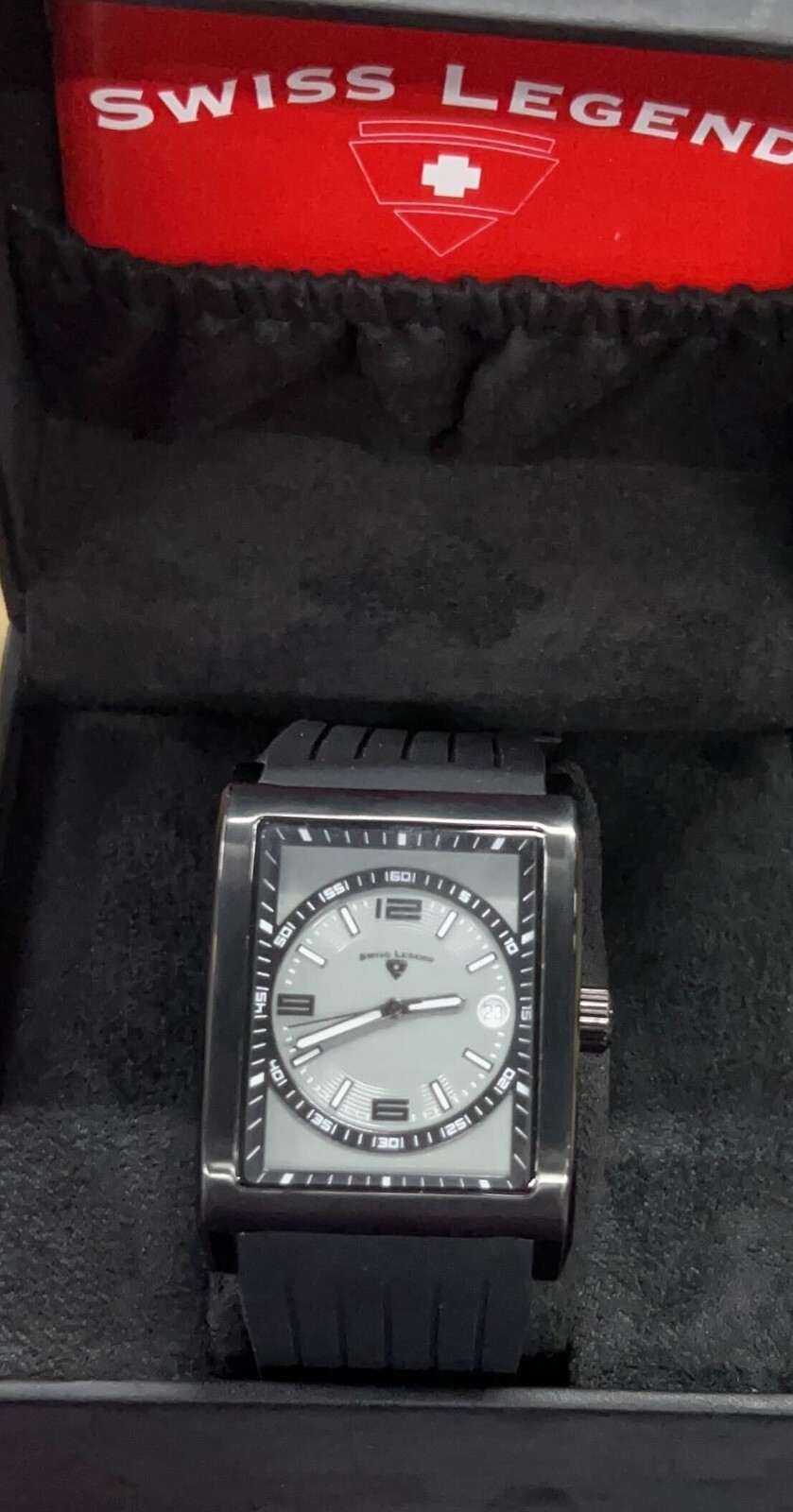 Swiss Legend Men’s 40012-BB-018 Limousine Grey Textured Dial Blck Silicone Watch