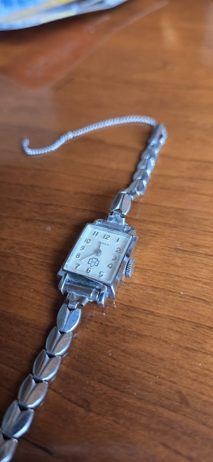 Vintage Timex Girl Scouts Mechanical Wrist Watch Runs Well Silver Tone