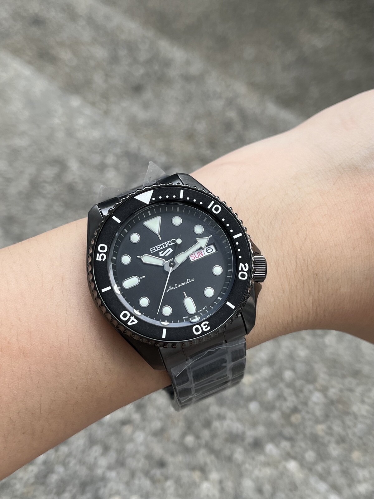 Seiko 5 Sports SRPD65K1 Black Automatic Day & Date Dial Black Steel Watch