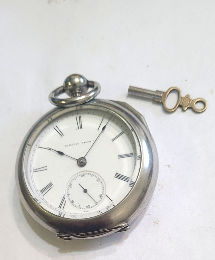 Antique 1880 Hampden 15 Jewels Size 18 Key Wind Pocket Watch