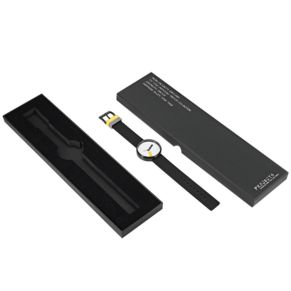 Projects Watches “Suprematism” Steel IP Black White Silicone Unisex Watch