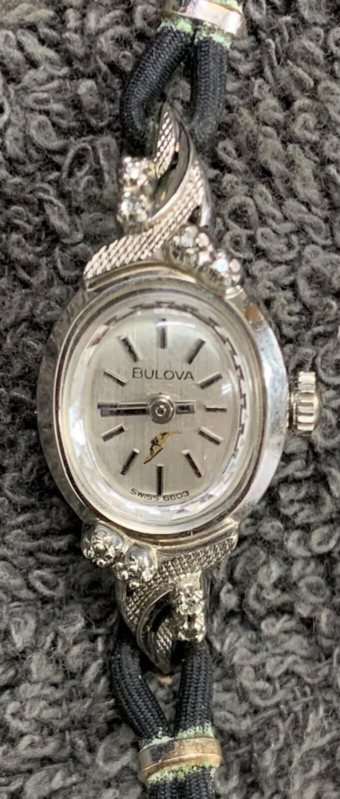 RARE 1980 BULOVA Goodyear 25 Years N3 10kt Rolled White Gold Plate Women’s Watch