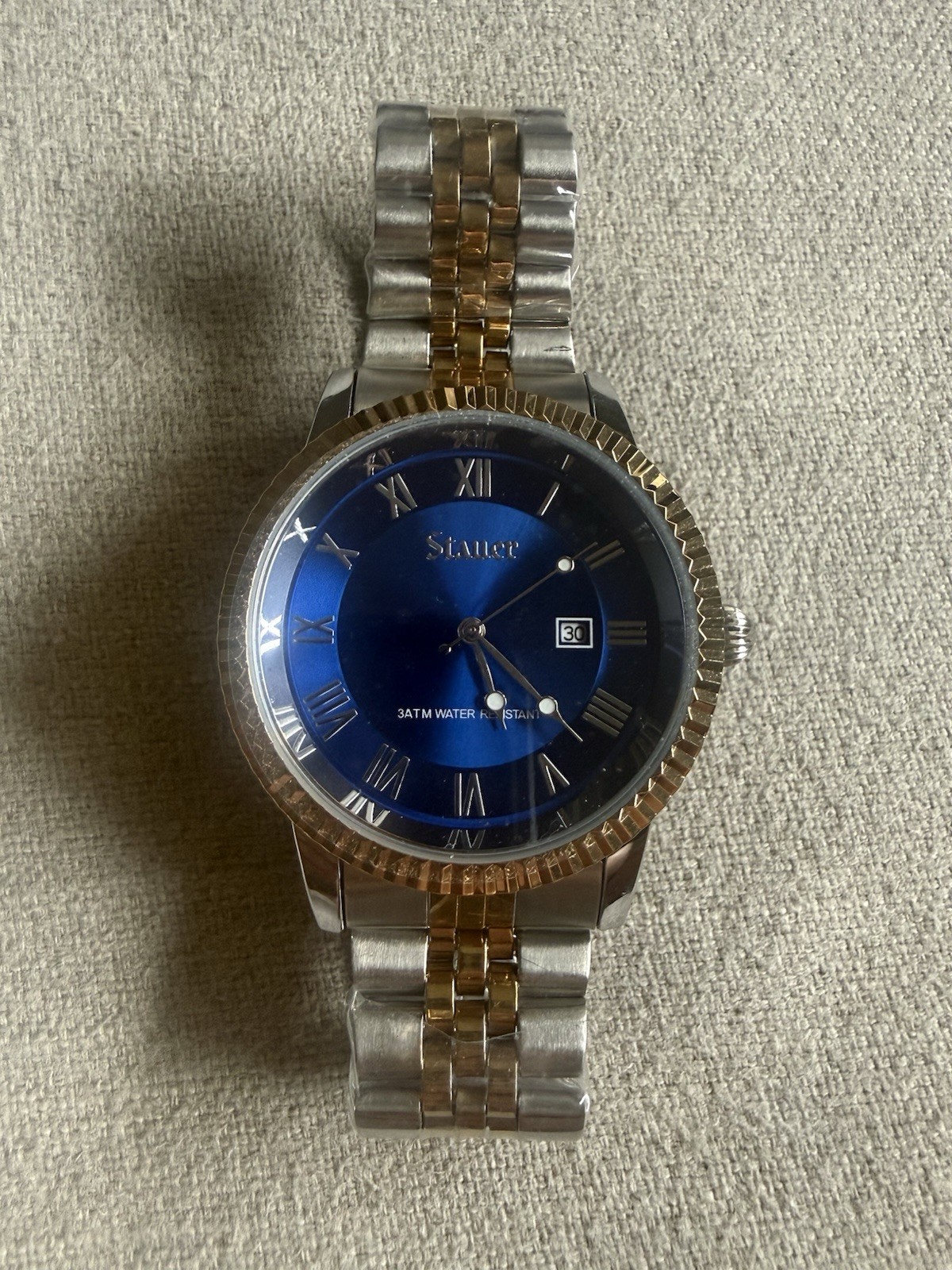 Stauer Urban Blue Cobalt Men’s Two Tone Jubilee Bracelet Quartz Watch