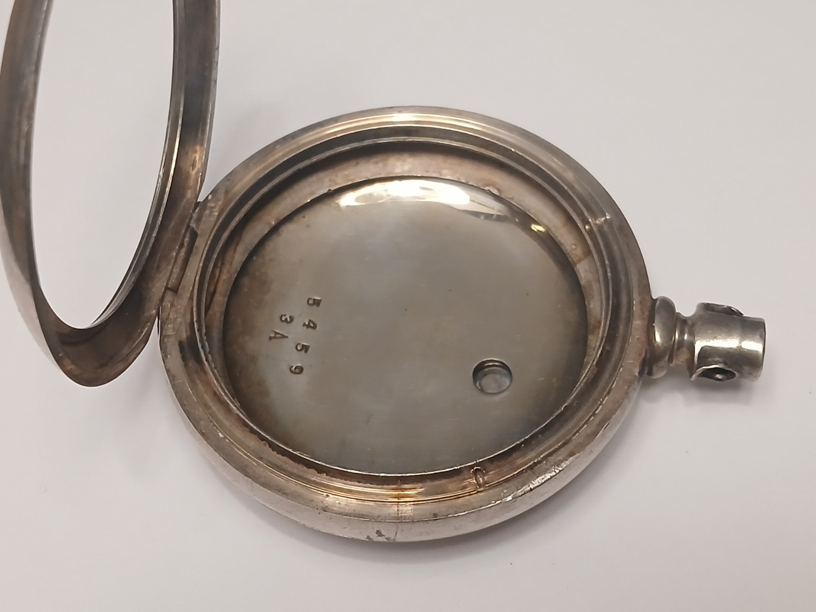 Scrap? 18 size Coin Silver open face pocket watch case. No Crystal-bow. 75+Grams