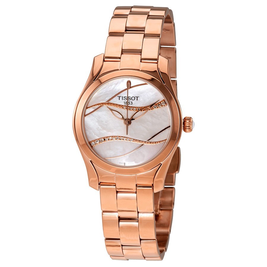 Tissot Ladies T-Wave Mother of Pearl Diamond Dial Watch – T1320071106600 NEW