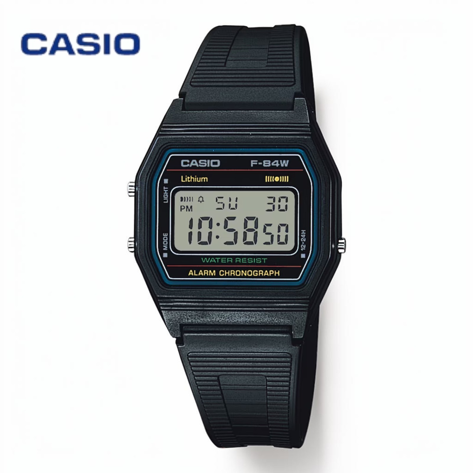 Casio F-84W-1QJH Digital Watch Classic Retro Lightweight Black Japan New