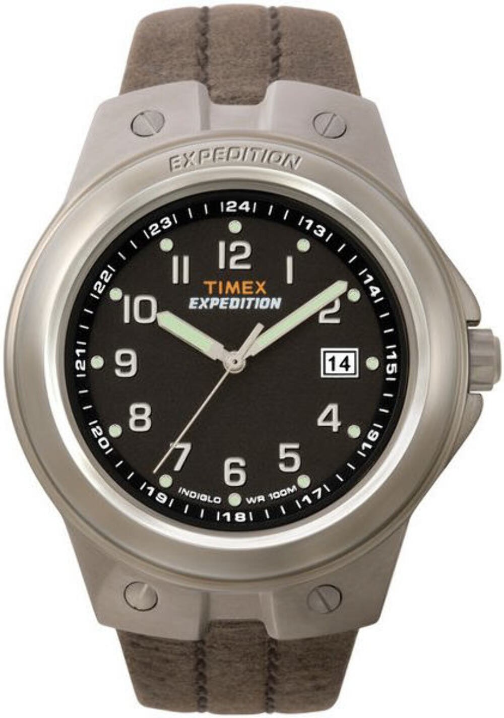 Timex T49631 Men’s Expedition Metal Tech Brown Leather Watch