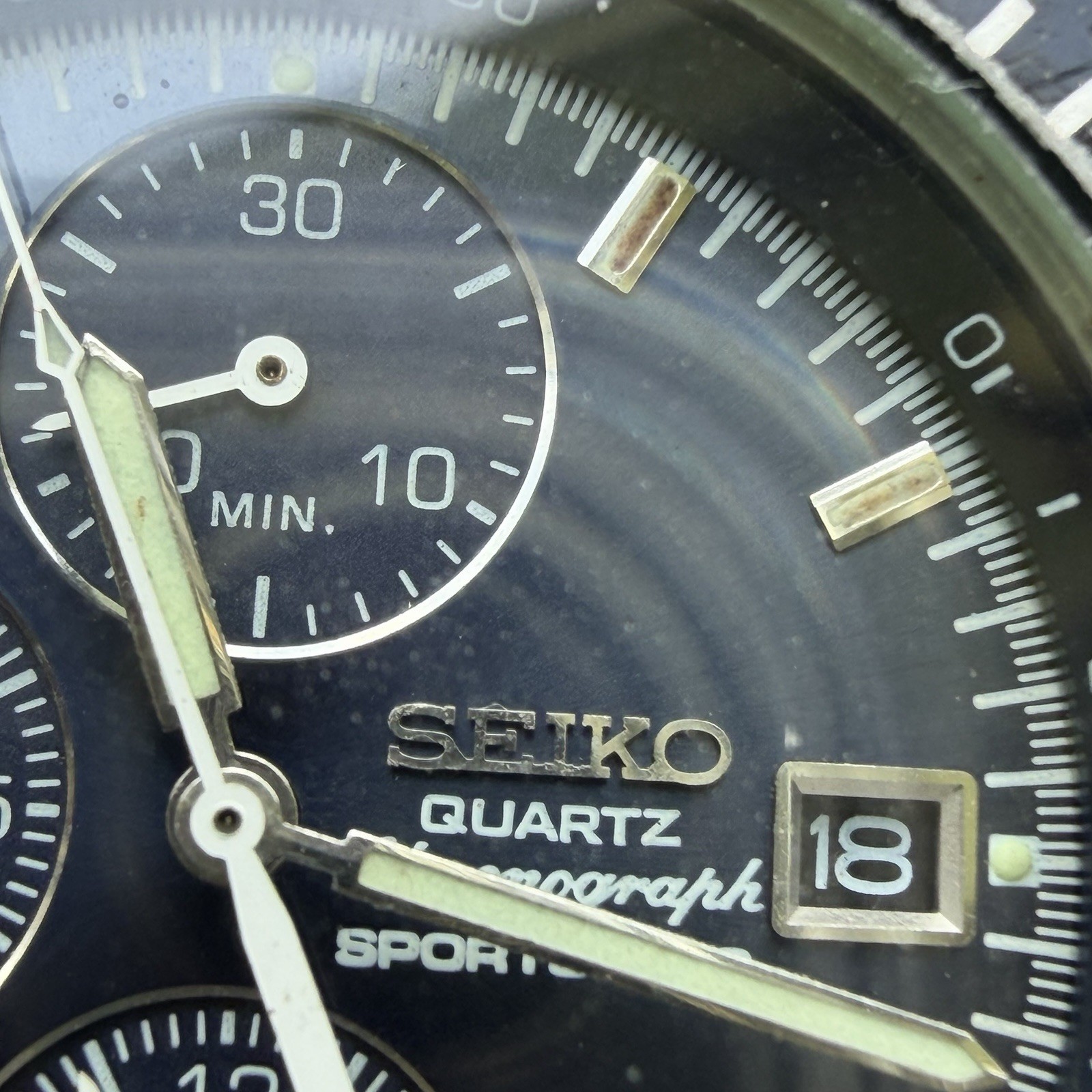 SEIKO 7T32-7C20 Sports 150 Diver Chronograph Quartz Men’s 41mm Watch RUNS!