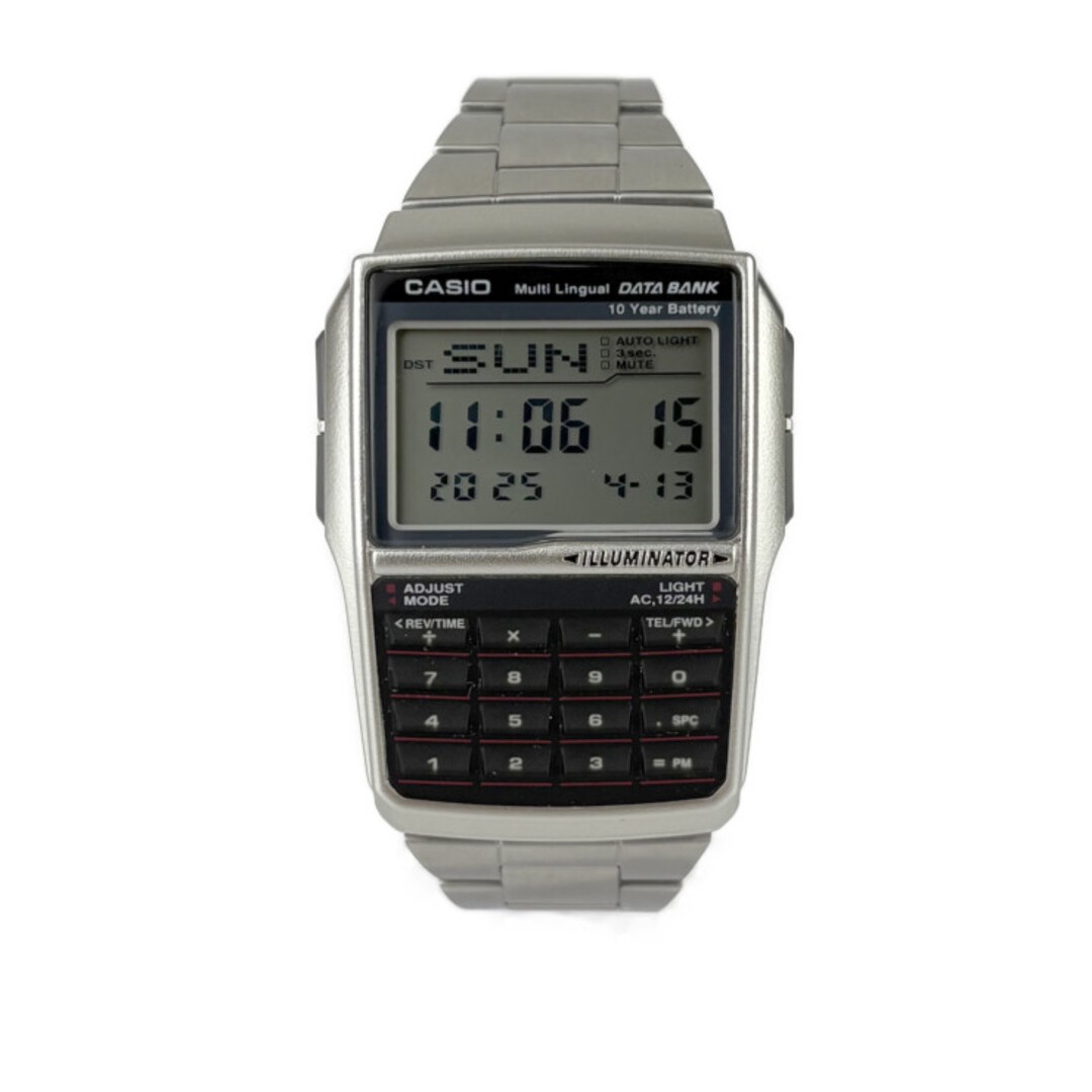CASIO Data Bank DBC32D-1A Digital Calculator Watch Stainless Steel Men