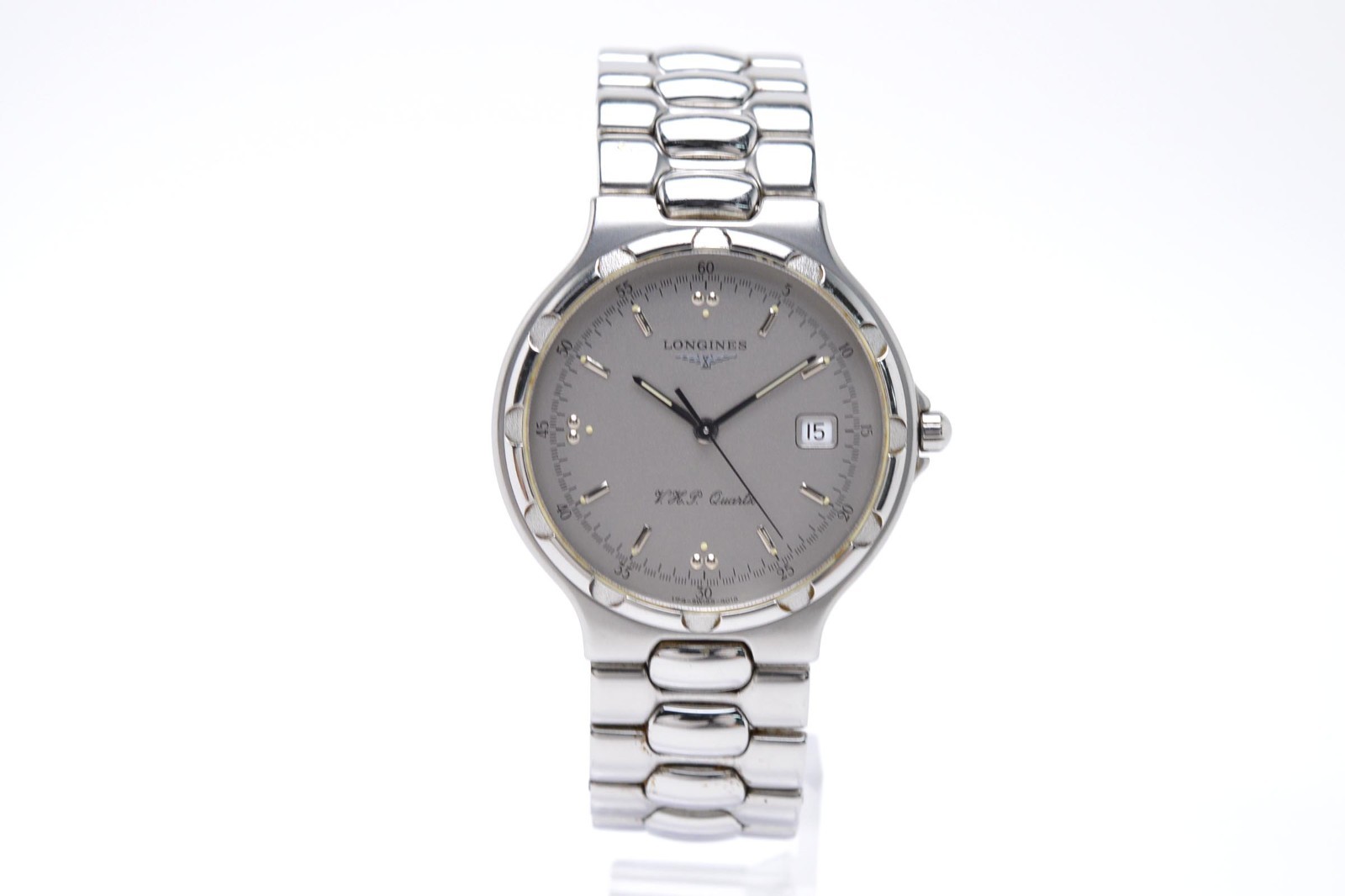 [EXC+5] Longines Conquest VHP L1.613.4 35mm Silver Dial Date Qz Men Watch Japan