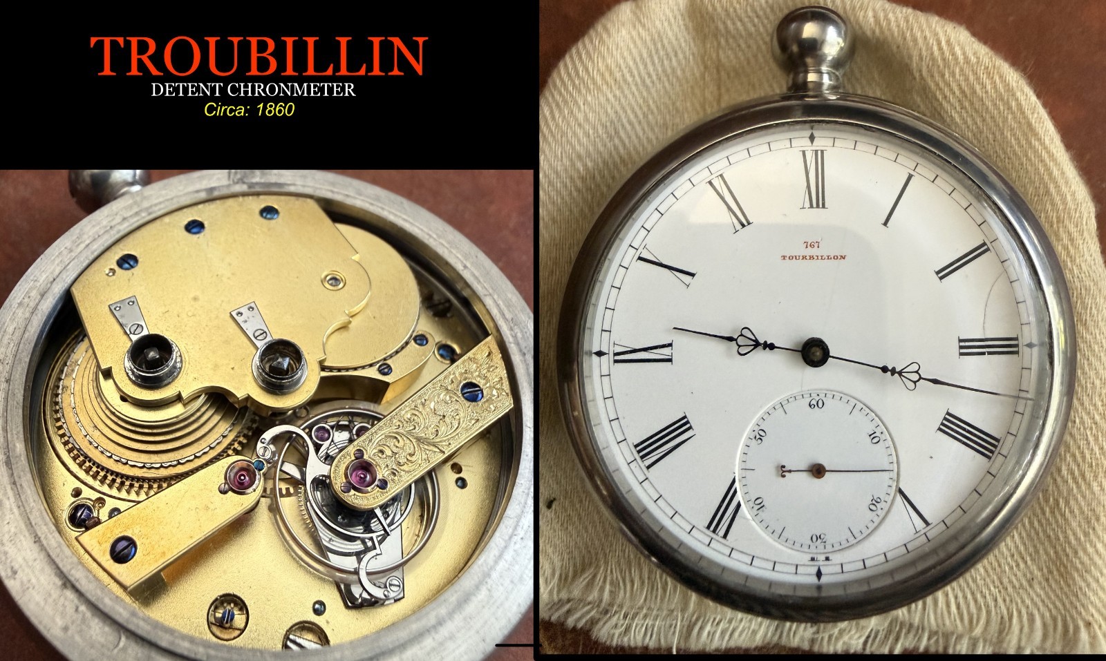 TROUBILLION Detent Chronometer 57mm TITATIUM Presentation 1880