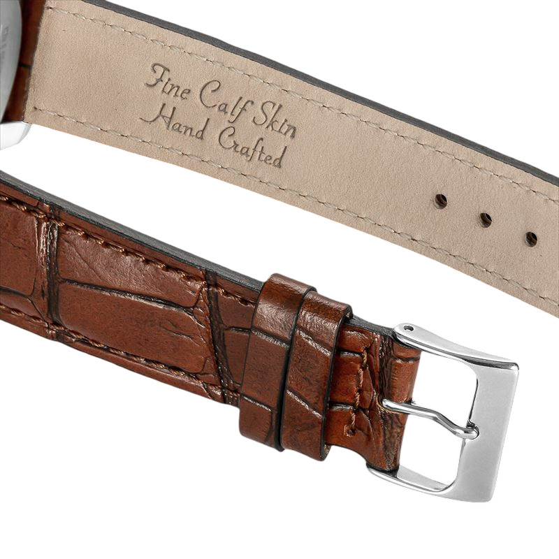 Zeppelin Moonphase Men’s Watch Beige Dial 9636-5 Leather Band Day Date