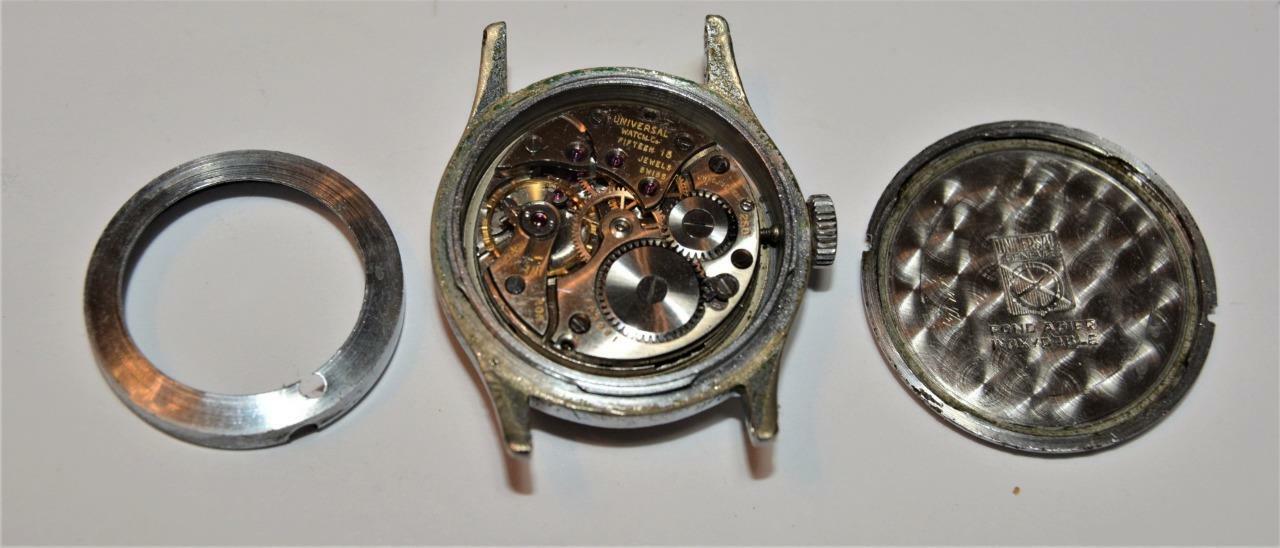 VTG 1940s Universal Geneve Swiss Military Mens 15j Watch cal 260 SERVICED RARE