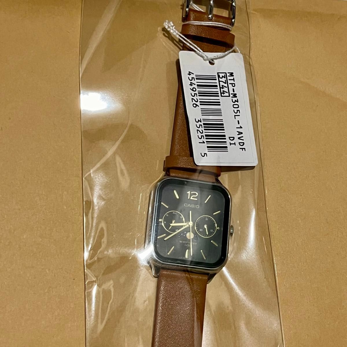 New CASIO MTP M305L 1A STANDARD MENS CASIO Analog Moon Waterproof Leather Strap