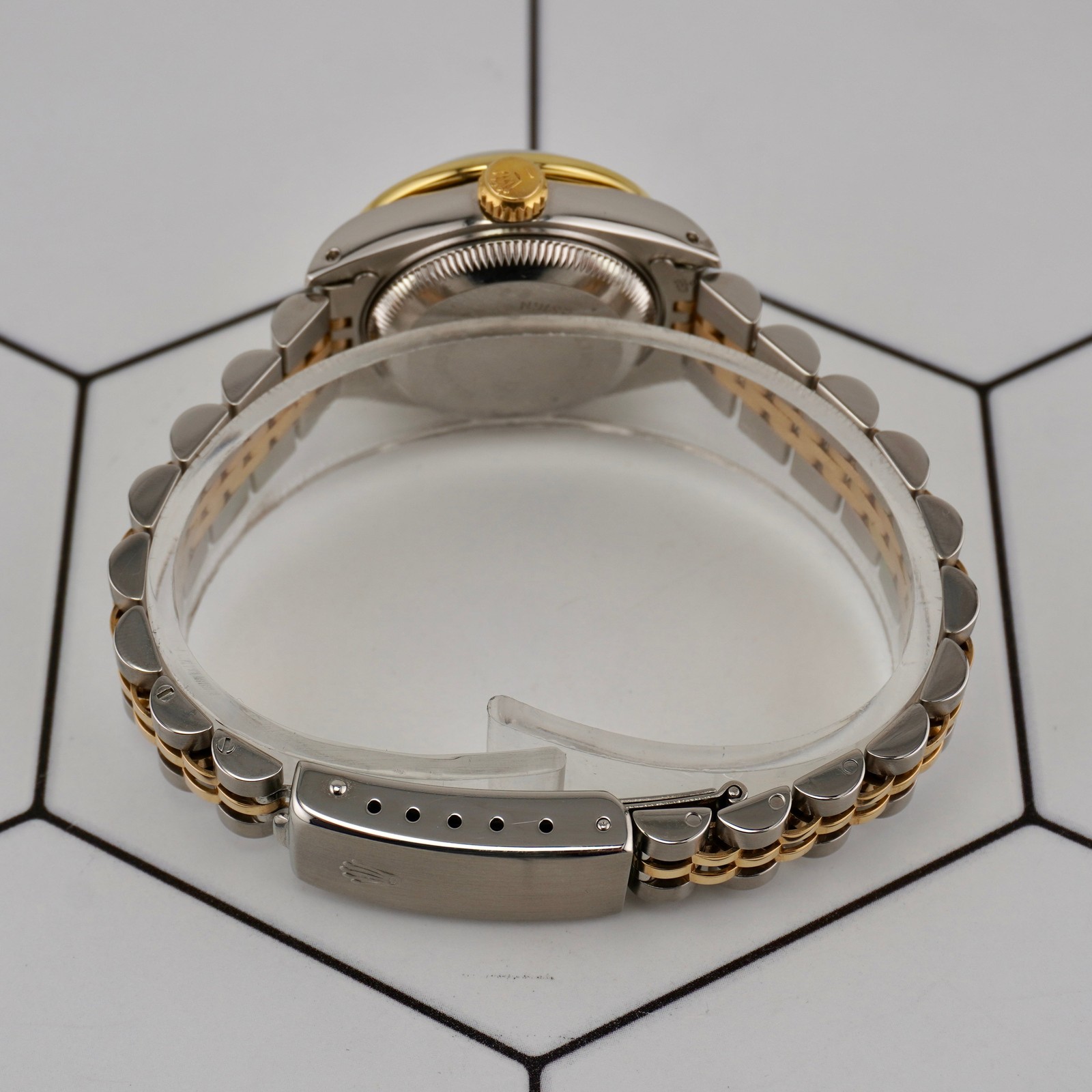 Rolex Ladies Datejust 26mm 18k Yellow Gold/Steel 2ct Diamonds Red Dial