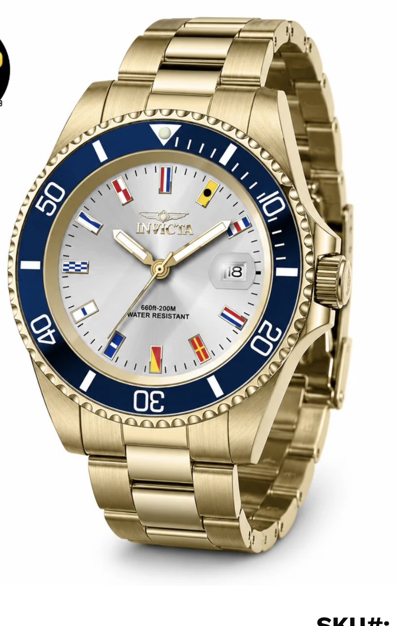 Invicta Pro Diver Men’s Watch – 40mm, Gold