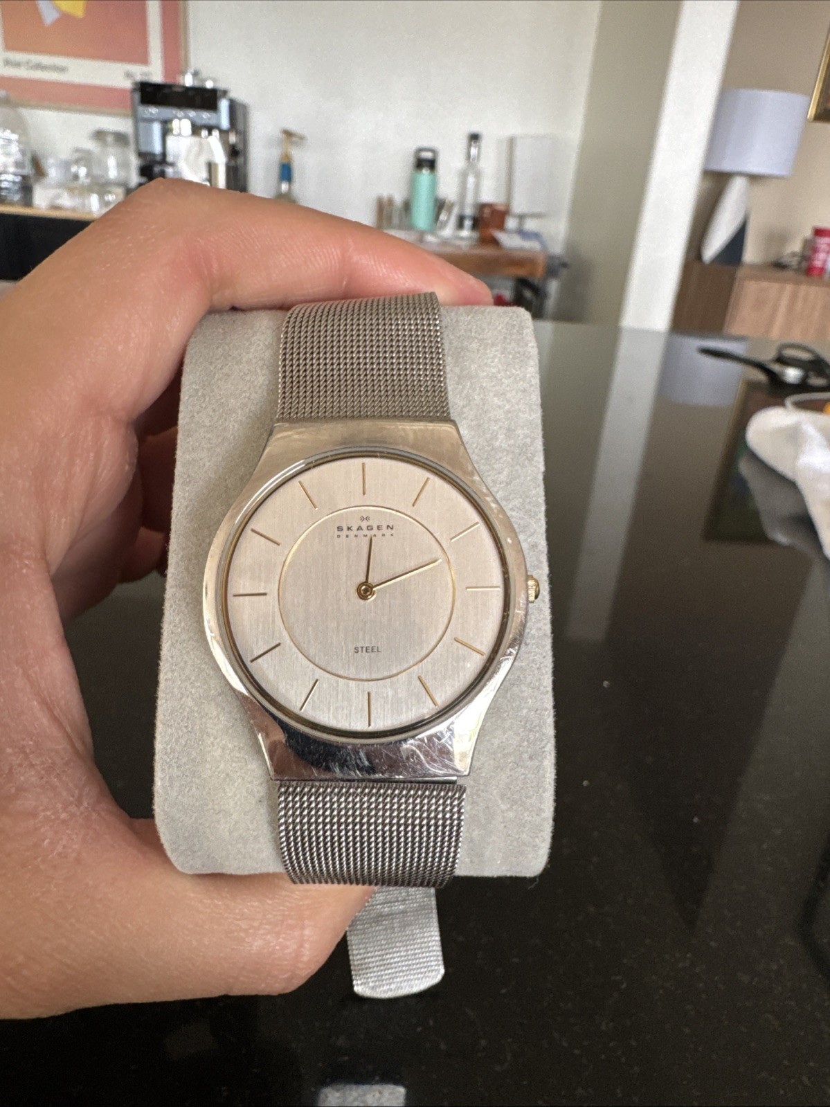 Skagen Denmark Men’s Stainless Steel Watch 233LGSC 34mm Needs New Battery