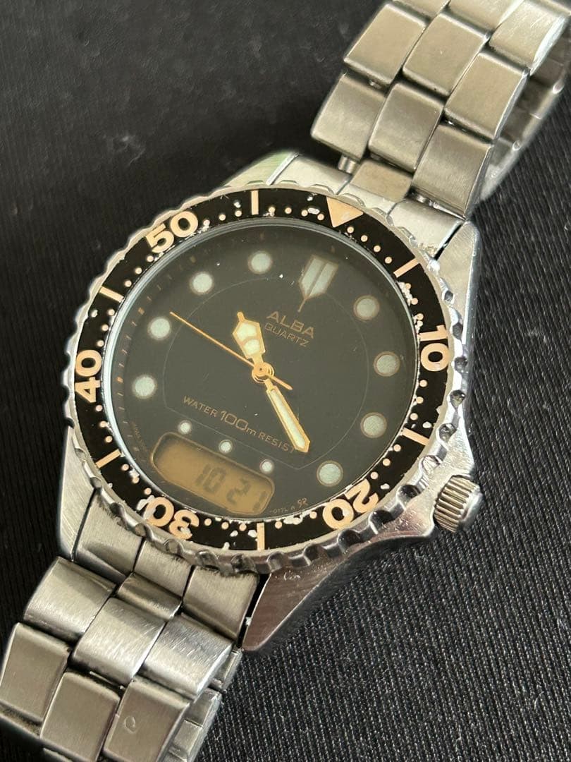 Vintage ALBA Analog-Digital Diver Type Watch, Working . Boys’ Model From Japan