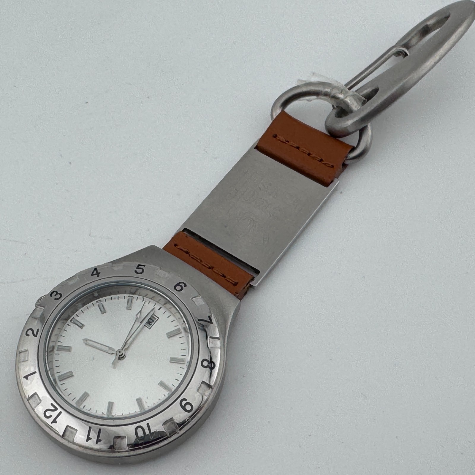 Red Envelope Quartz Pocket Watch Men Bronze Snap-on Rotating Bezel New Battery