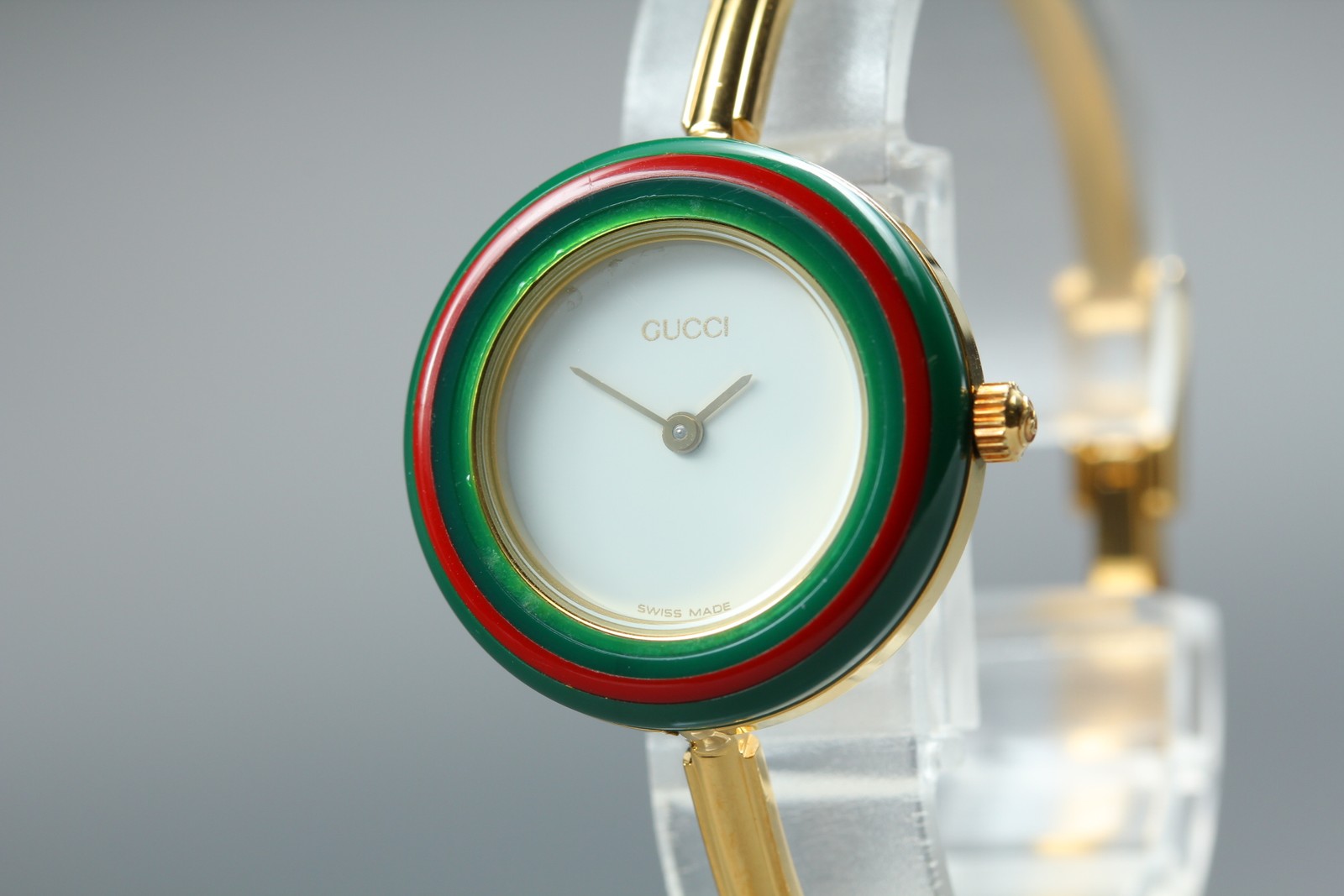 [Near MINT] GUCCI 11/12.2 Change Bezel Gold Red Green Quartz Women’s Watch