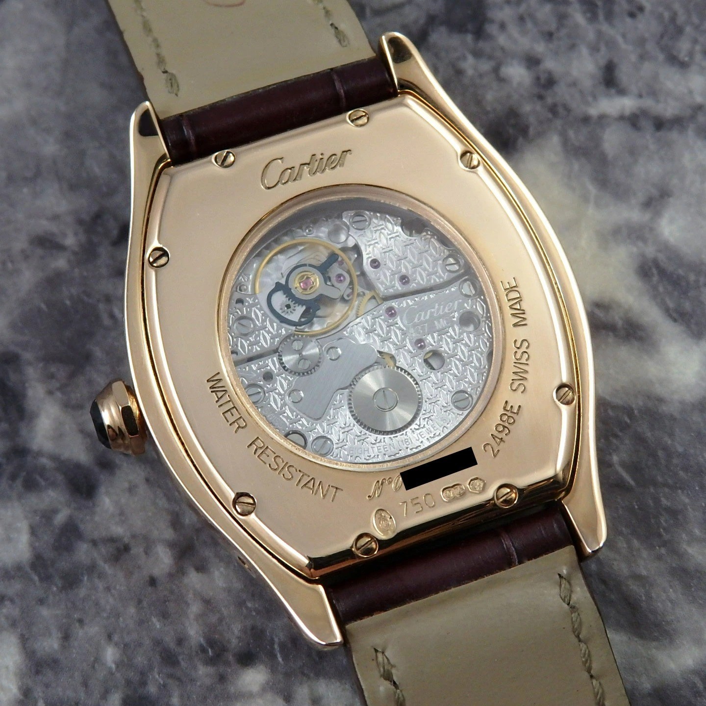 Cartier Tortue LM CPCP 2498E 18K Pink Gold Manual Guilloche Dial Watch
