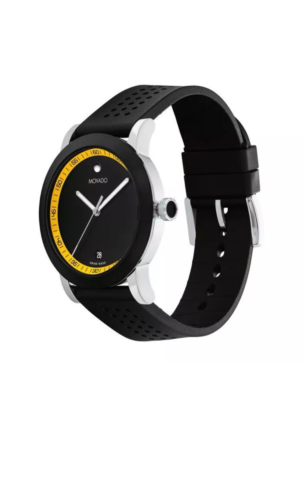 Brand New Movado Signature Sport Men’s 42mm Black Silicone Band Watch 0607827