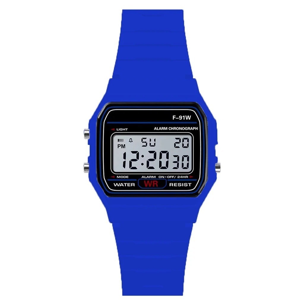 Classic Digital Sport Watch Resin Strap Stopwatch Chronograph Unisex