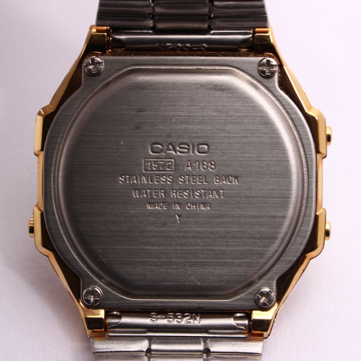 CASIO A168 Men’s Digital Watch Gold Argyle Pattern Retro Overseas Model Quartz C