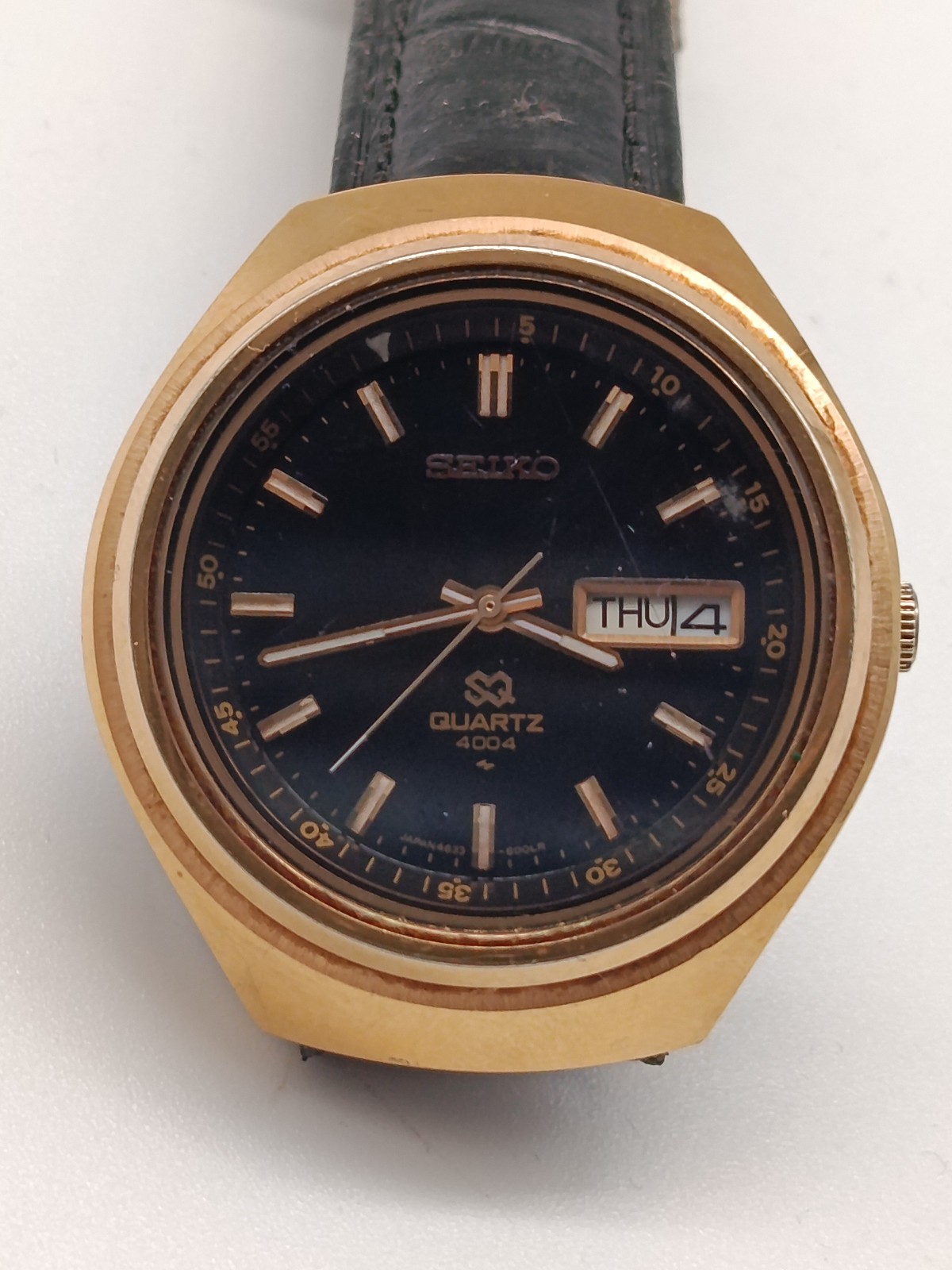 Vintage 60 SEIKO Quartz 4004 Electromechanical Quartz Oversize 40mm Watch
