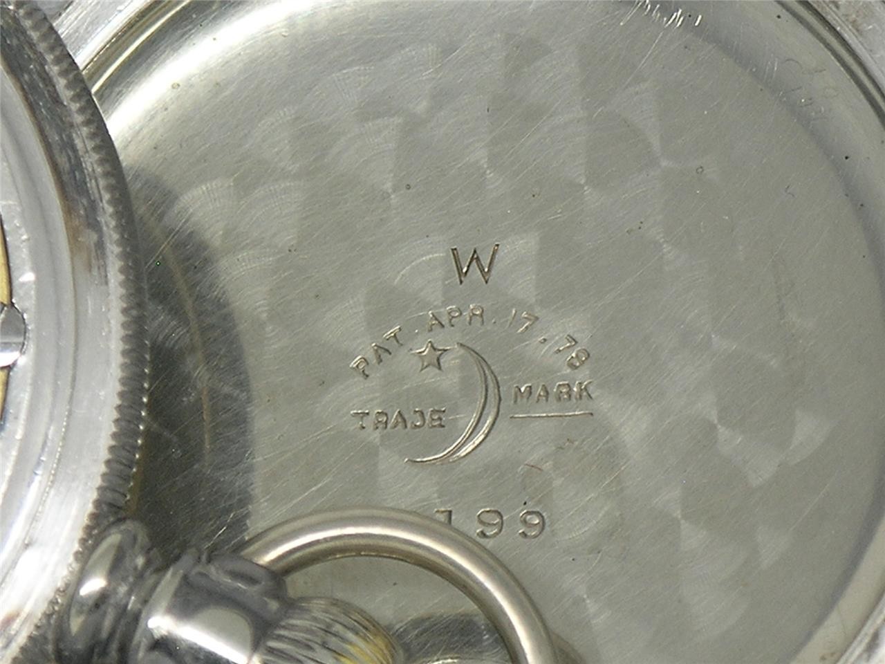 ANTIQUE 16S WALTHAM 1888 GOLD FOIL FANCY DIAL SILVER CASED POCKETWATCH, SERVICED