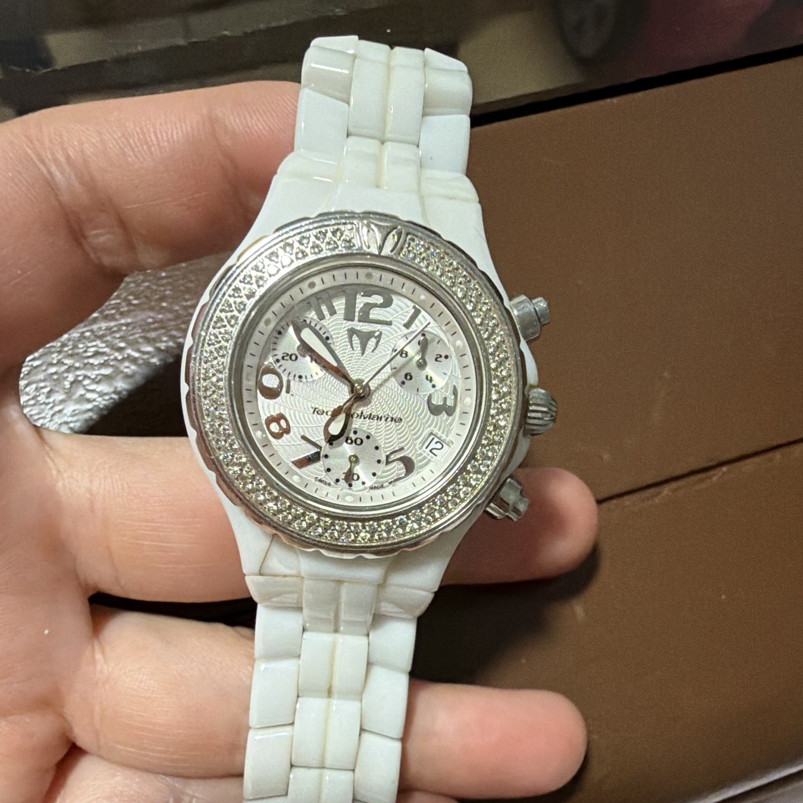 TechnoMarine Cruise Lady Chrono Ceramique Quartz Chronograph 37mm 200m White