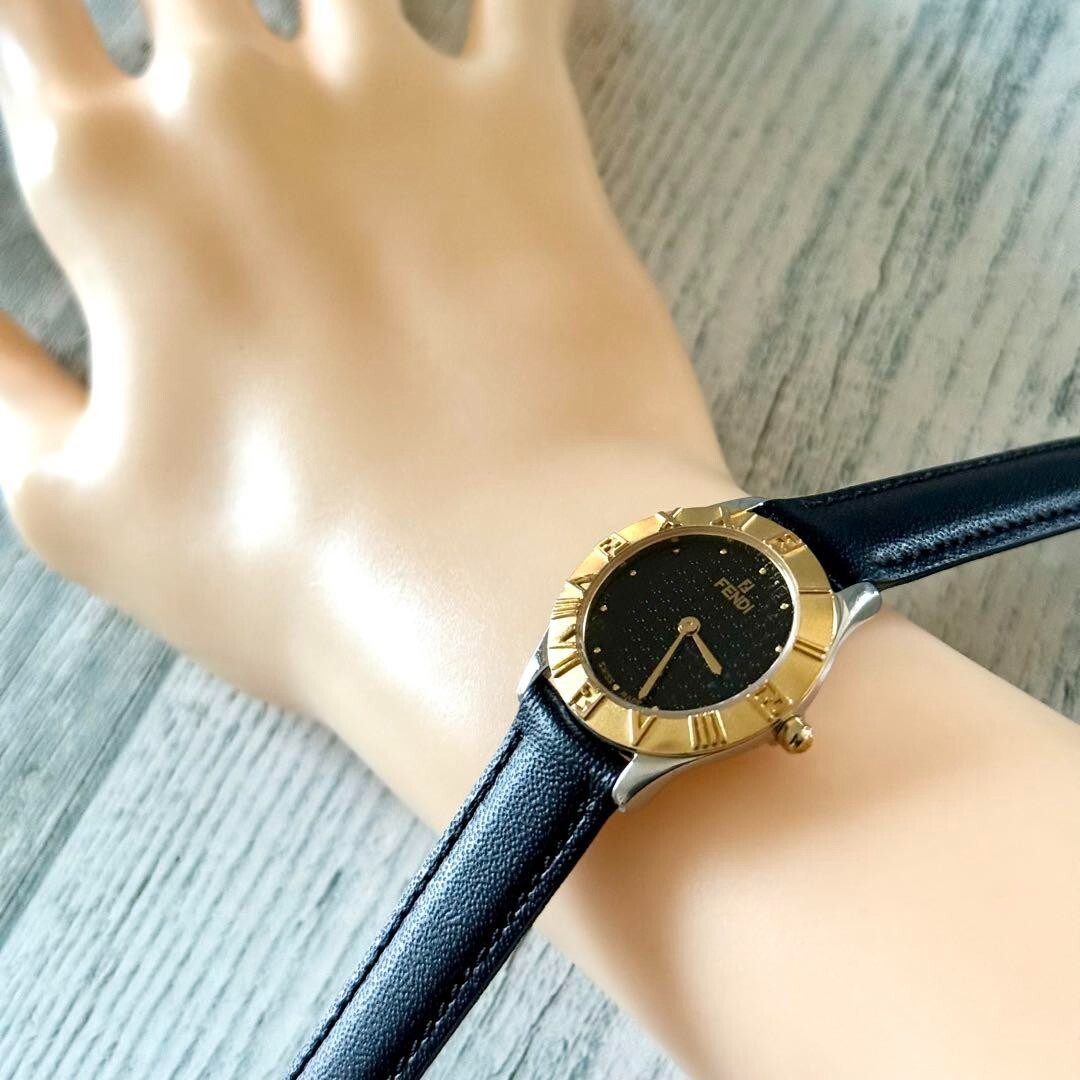 FENDI 2000L Ladies Watch, Black Rare Used From Japan Check description