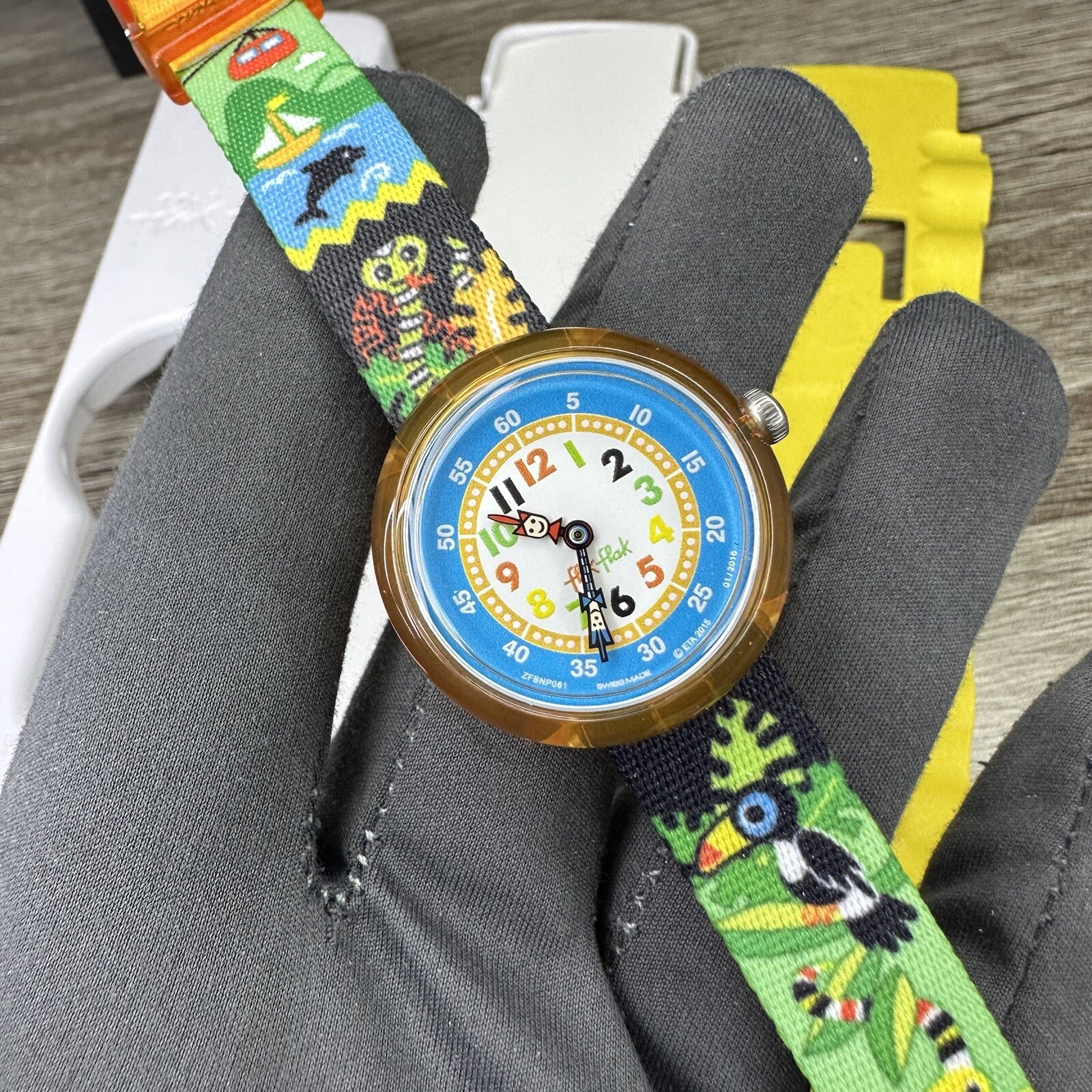 NEW✅ Swatch Flik Flak DESTINO RIO Animals Fun Kids 31mm Watch ZFBNP061