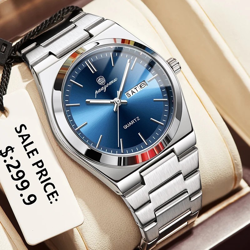 Men’s Classic Watch Silver Blue Stainless Steel Watch T137.410.11.041.00 40mm