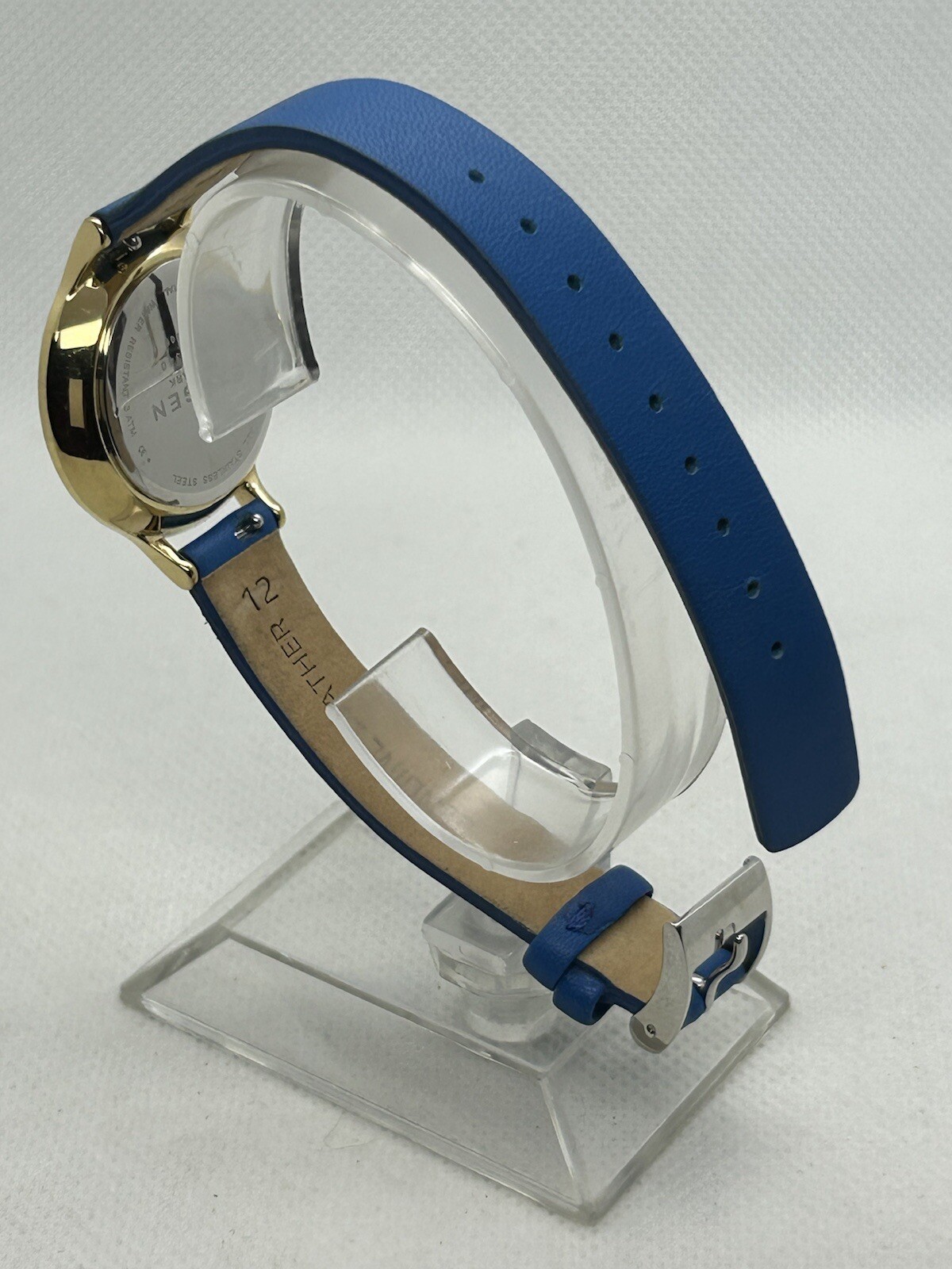 Skagen Anita SKW2340 Women’s Blue Leather Band Mineral Crystal Analog Watch 30mm