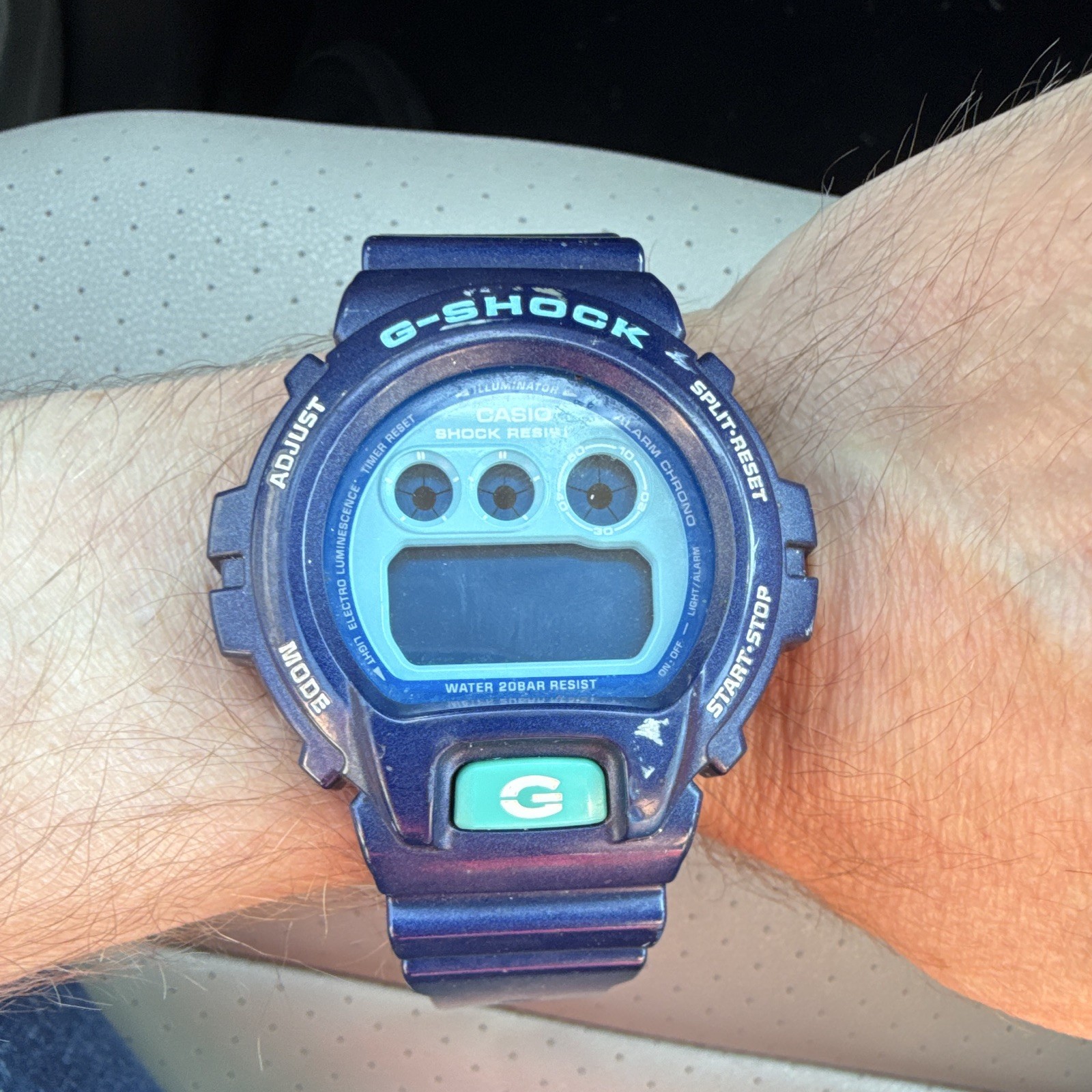 Casio G-SHOCK Blue Digital 1289 Rare color needs new battery as is