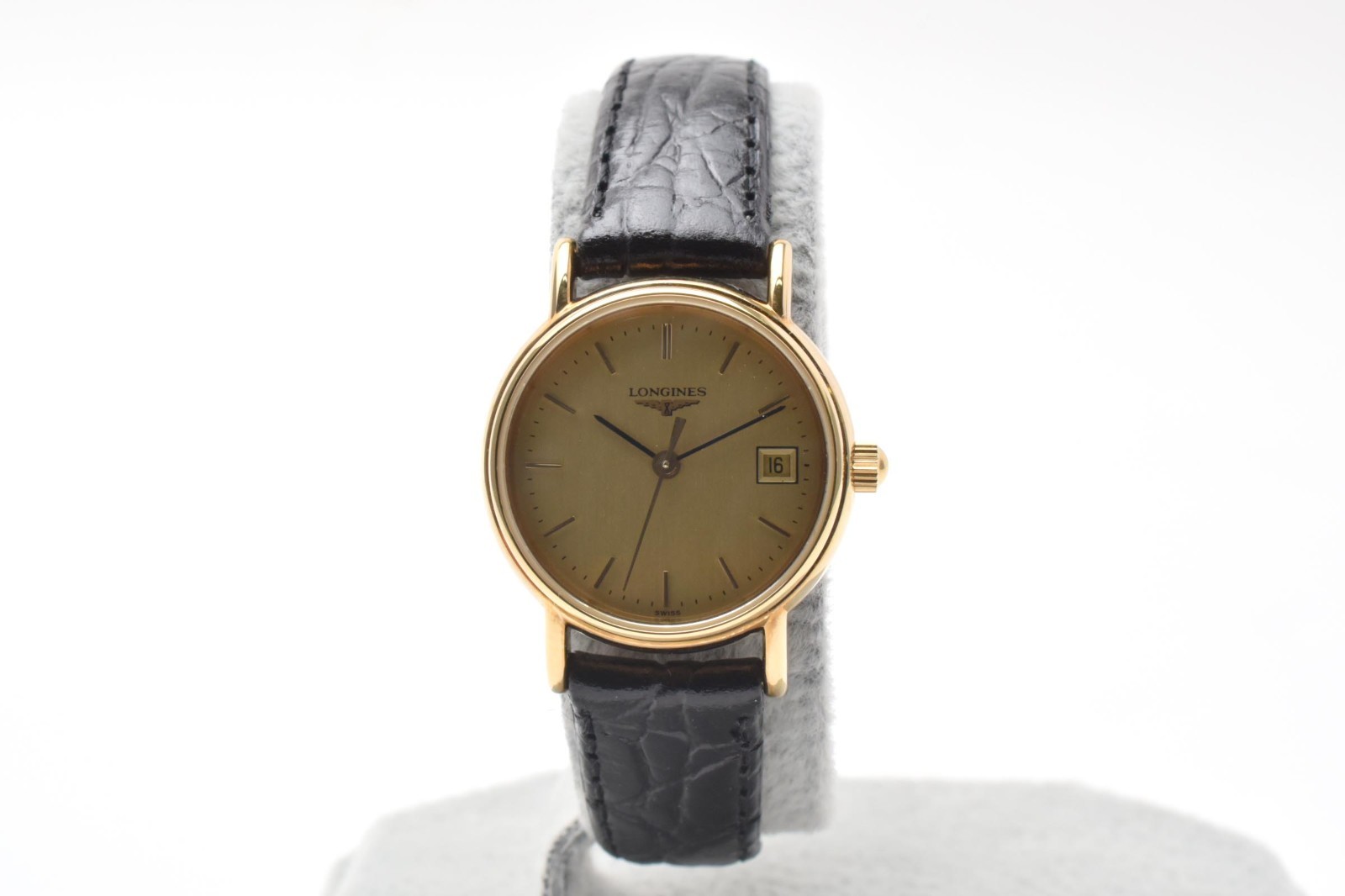[MINT] Longines L4.136.2 24mm Gold Stick Dial Date Quartz Women’s Watch Japan