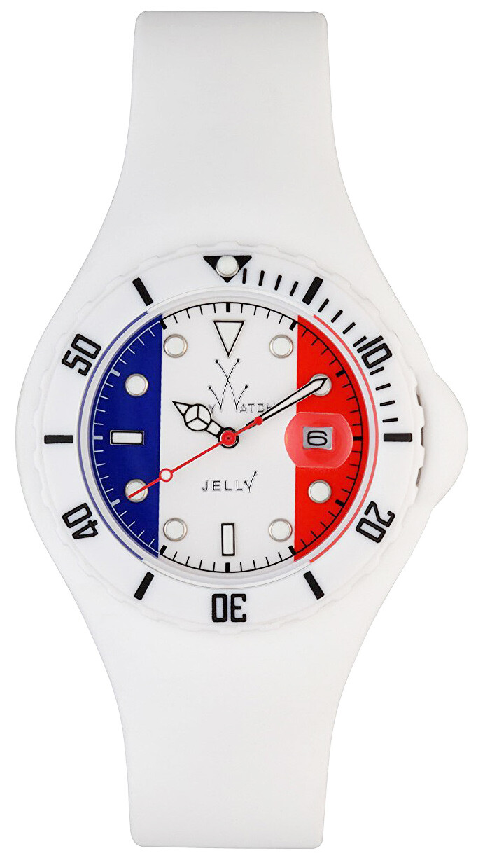 ToyWatch Jelly Flag France Unisex Plasteramic & White Rubber Watch JYF02FR