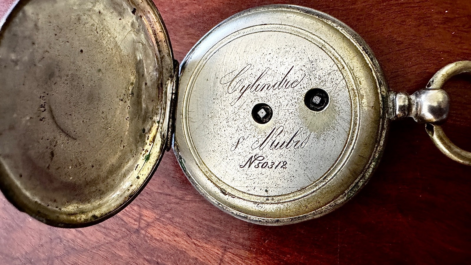 Antique French Key-Wound silver Pocket Watch with Cylinder Escapement, Working