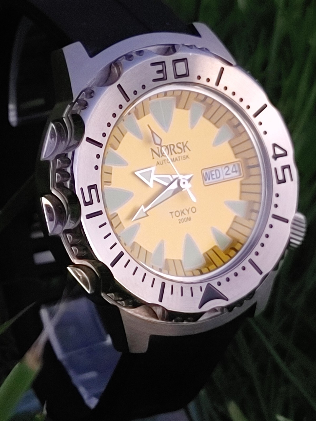 Automatic Sea Monster Watch, Norsk, Diver, Seiko NH36a movement Yellow LAST ONE