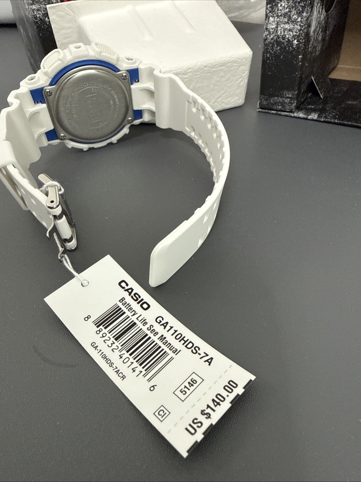 Casio G-Shock GA110HDS-7A Hidden Glow White Analog Digital Watch GA-110 New