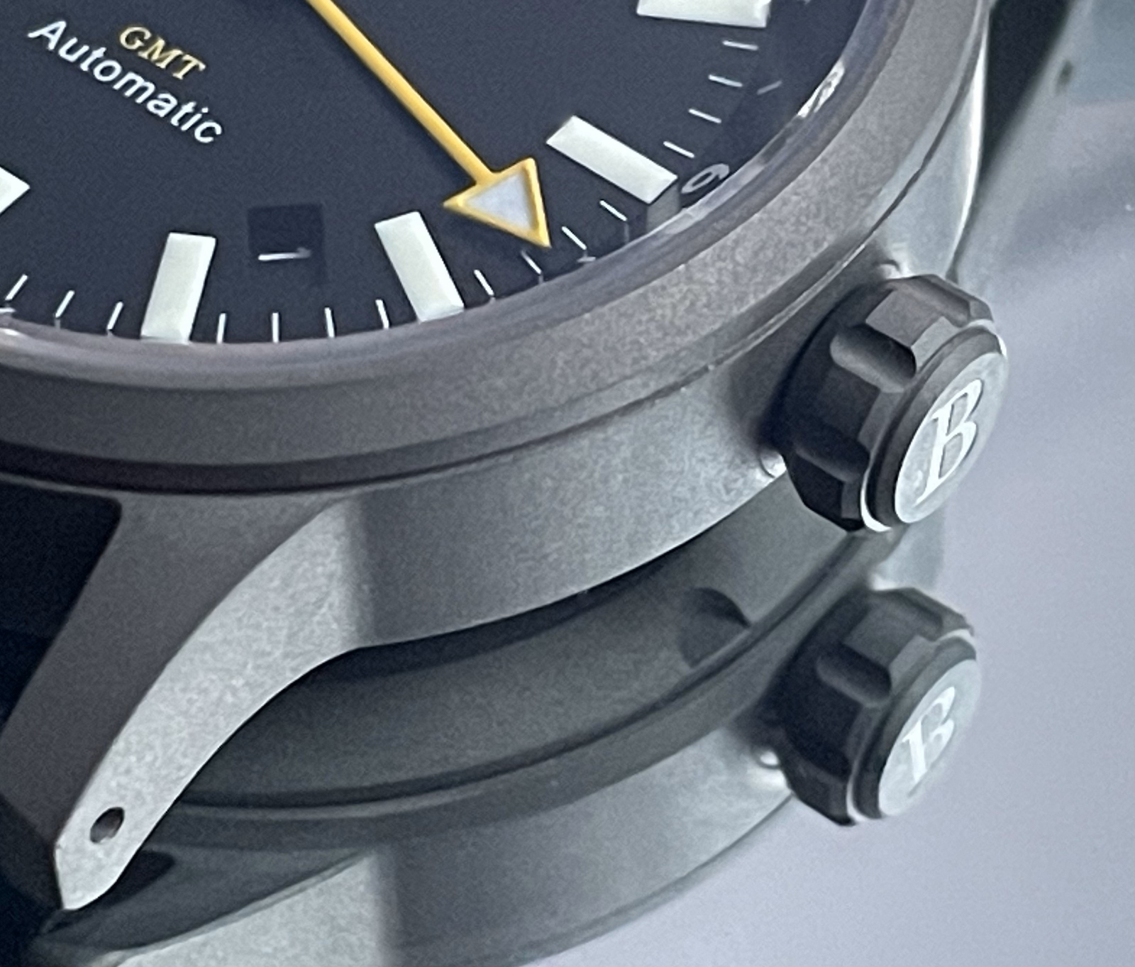 BYOP Meridian Titanium GMT (yellow) Pilot Watch Seiko Automatic Sapphire C3 Lume