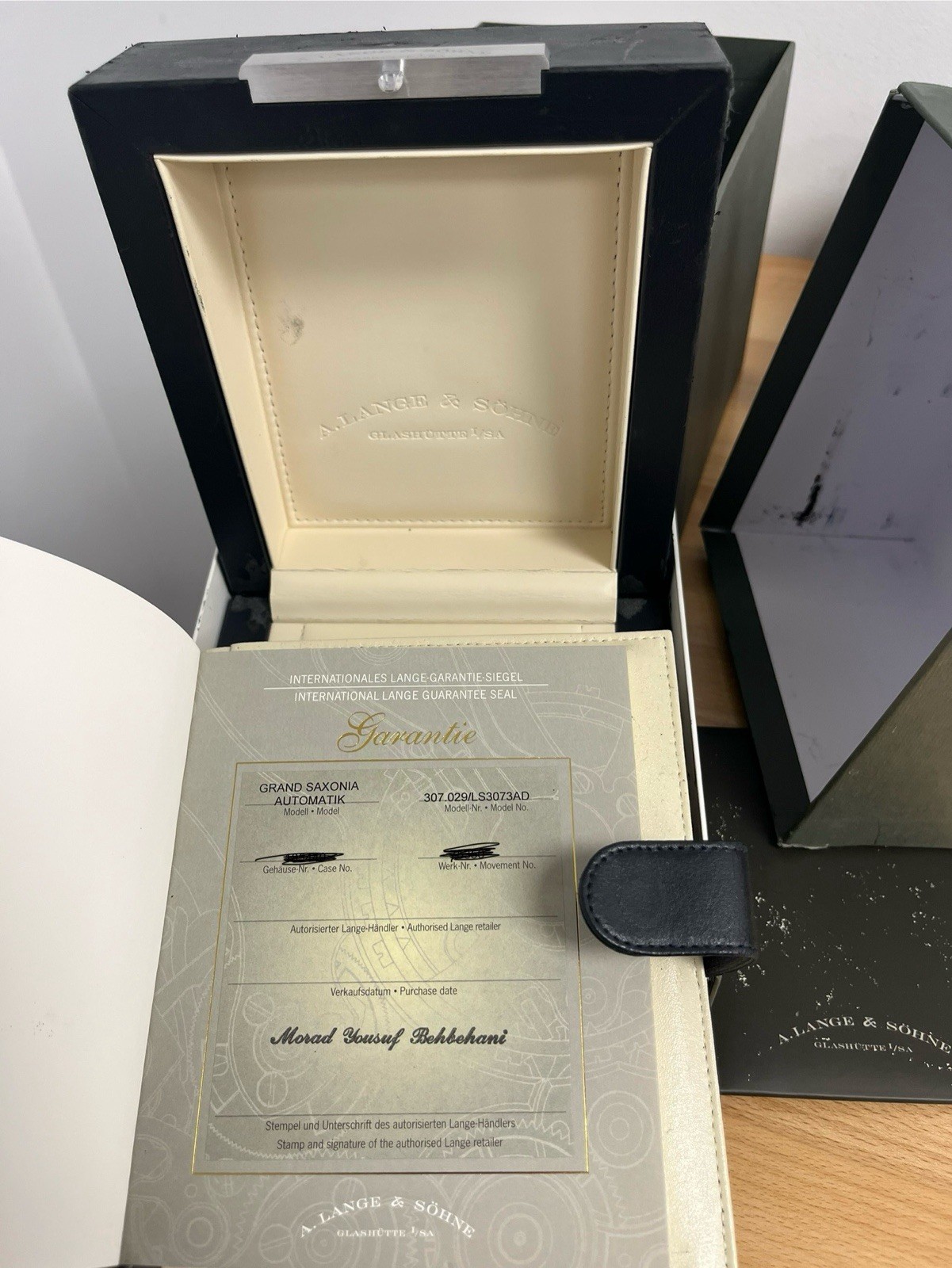 A. Lange & Söhne Saxonia Automatic 40mm White Gold Black 307.029 Box Papers