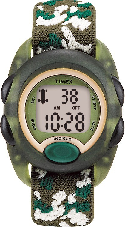TIMEX TIME MACHINES® 34mm Green Camo Elastic Fabric Kids Digital Watch T71912