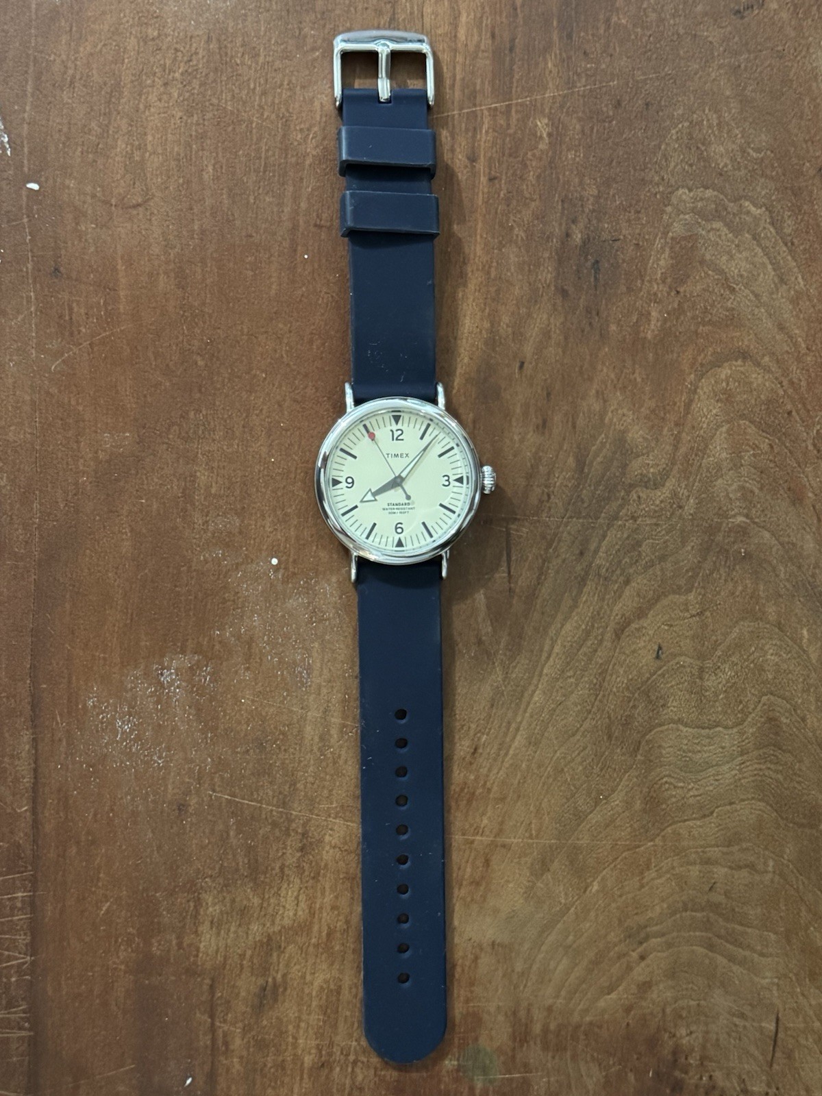 Sharp, Rarely Worn Timex 40mm Watch — Cream Dial, Blue Archer Strap
